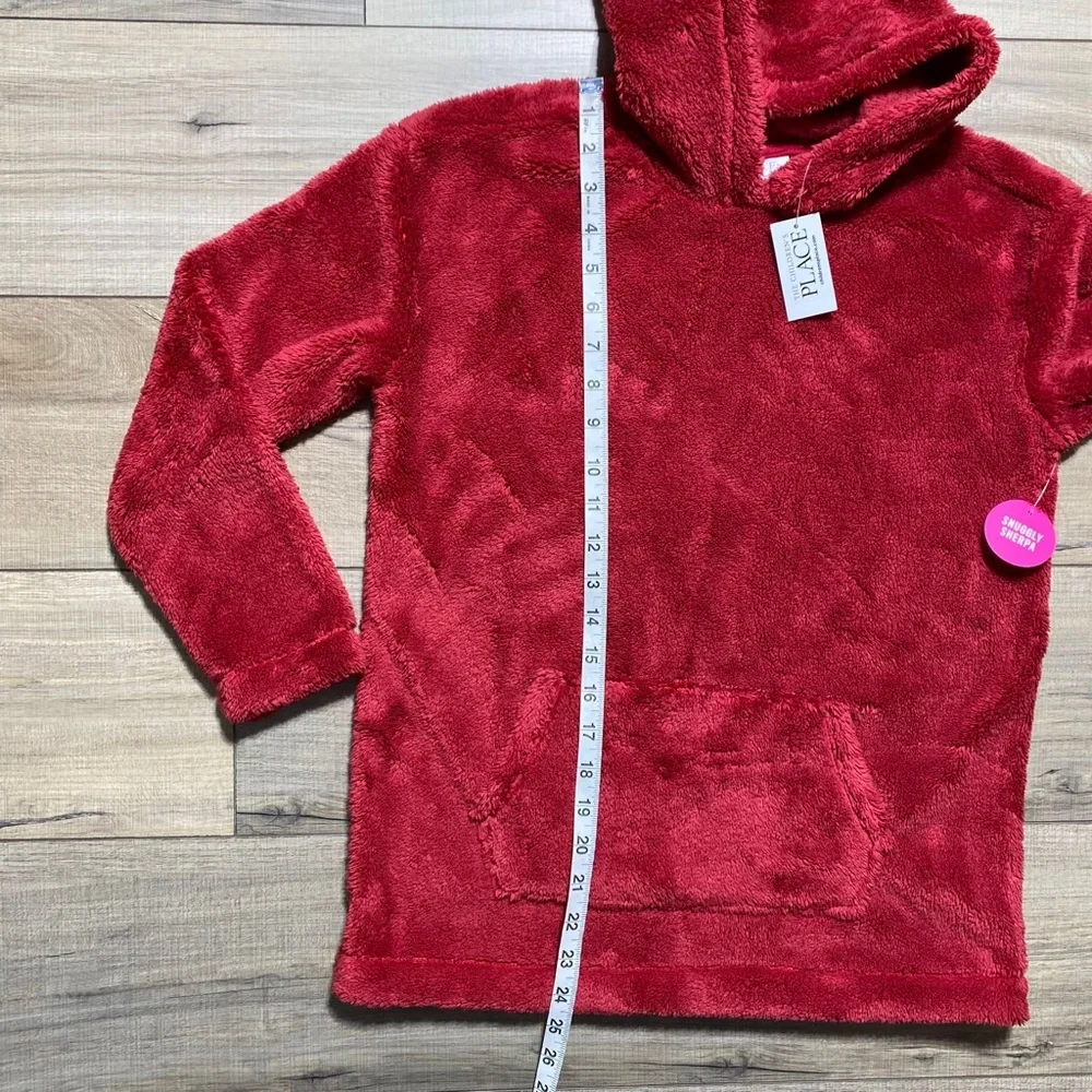 The Children Place Girls Long Sleeve Sherpa Hoodie Size Large 10-12 Classic‎ Red